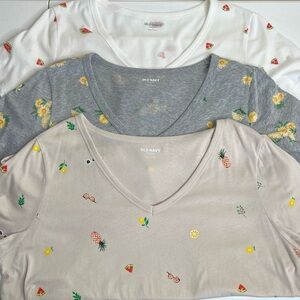 Old Navy Everywear T Shirts Summer Themes Women Large Cotton Short Sleeve READ